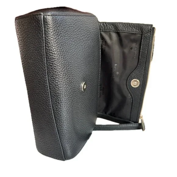 Kate Spade Leila Mini Zip Leather Crossbody Bag in Black NWT $329 - Picture 9 of 12